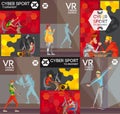 Cybersport VR Colorful Flat Composition Poster