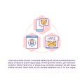 Cyberstalking concept line icons with text Royalty Free Stock Photo