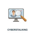 Cyberstalking flat icon. Colored sign from cyberbullying collection. Creative Cyberstalking icon illustration for web Royalty Free Stock Photo