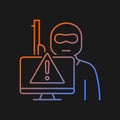 Cyberterrorism gradient vector icon for dark theme