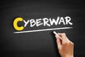 Cyberwar text on blackboard Royalty Free Stock Photo