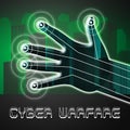 Cyberwarfare Digital Armed Attack Surveillance 2d Illustration Royalty Free Stock Photo