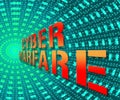 Cyberwarfare Digital Armed Attack Surveillance 3d Illustration Royalty Free Stock Photo