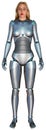 Cyborg Anroid Robot Woman Isolated