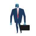 Cyborg businessman. Office Robot Artificial Intelligence. Vector