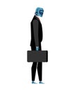 Cyborg businessman. Office Robot Artificial Intelligence. Vector