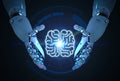 Cyborg with circuit brain Royalty Free Stock Photo