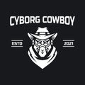 Cyborg Cowboy Logo Template.