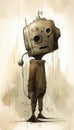 Cyborg Drawing Robot Head Top Rated Rust Anthropomorphic