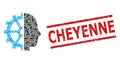 Cyborg Gear Recursion Collage of Cyborg Gear Items and Grunge Cheyenne Seal