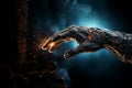 Cyborg hand in. 3D rendering. Elements of this image furnished by NASA Royalty Free Stock Photo