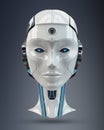 Cyborg head artificial intelligence 3D rendering