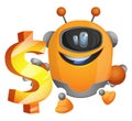 Cyborg holding a dollar sign illustration vector Royalty Free Stock Photo