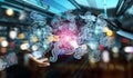 Cyborg judge using 3D rendering digital paragraph law symbol
