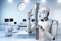 Cyborg with prosthetic spine Royalty Free Stock Photo