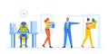 Cyborg Replace People at Job. Robotics Industry, Artificial Intelligence Concept. Robot Replace Employees at Work