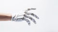Cyborg robot arm on white background Royalty Free Stock Photo