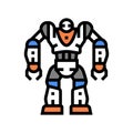 cyborg robot color icon vector illustration