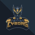 Cyborg Robot e-Sports Mascot Logo. Vector Illustration