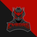 Cyborg Robot e-Sports Mascot Logo. Vector Illustration Royalty Free Stock Photo