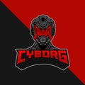 Cyborg Robot e-Sports Mascot Logo. Vector Illustration Royalty Free Stock Photo