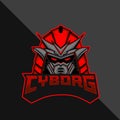 Cyborg Robot e-Sports Mascot Logo. Vector Illustration Royalty Free Stock Photo