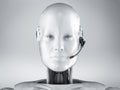 Cyborg or robot with headset Royalty Free Stock Photo