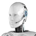 Cyborg or robot with headset Royalty Free Stock Photo