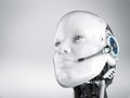 Cyborg or robot with headset Royalty Free Stock Photo