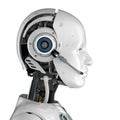 Cyborg or robot with headset Royalty Free Stock Photo