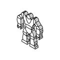 cyborg robot isometric icon vector illustration