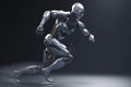 Cyborg running fast, artificial intelligence robot, future technology, humanoid machine Royalty Free Stock Photo