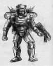 Cyborg soldier sketch