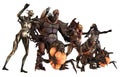 Cyborgs monsters 3d illustration