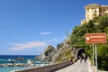 The cyclable and walkable way between Bonassola and Levanto. La Spezia province. Liguria. Italy