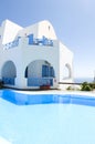 Cyclades greek architecture swimming pool Royalty Free Stock Photo