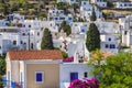 Cyclades style streets and architecture in Lefkes village, Paros, Greece Royalty Free Stock Photo