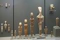 Cycladic figurines in museum of archaeology, Athens