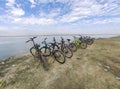 Cycle on the beach , cycle ride to the beach, sea , adventure, travel Royalty Free Stock Photo