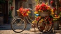 cycle bike flowers Royalty Free Stock Photo