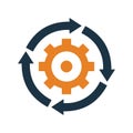Cycle, circle, refresh, rotation, update, setting icon. Editable vector graphics