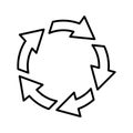 Cycle, deming, pdca icon. Line icon, outline symbol