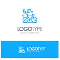 Cycle, Eco, Friendly, Plant, Environment Blue Outline Logo Place for Tagline