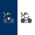 Cycle, Eco, Friendly, Plant, Environment  Icons. Flat and Line Filled Icon Set Vector Blue Background Royalty Free Stock Photo