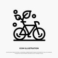 Cycle, Eco, Friendly, Plant, Environment Line Icon Vector