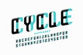 Cycle font, modern style 3d alphabet