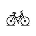 Black line icon for Cycle, circle and wheel Royalty Free Stock Photo