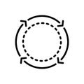 Black line icon for Cycle, reset and reload Royalty Free Stock Photo