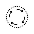 Black line icon for Cycle, reset and loop Royalty Free Stock Photo