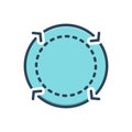 Color illustration icon for Cycle, reset and reload Royalty Free Stock Photo